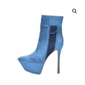 PATCHWORK DENIM BOOTS | PATCH DENIM PLATFORM BOOTIES